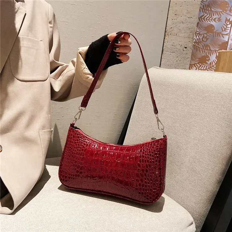

Bag Women's 2019 Autumn And Winter New Style Elegant Armpit Bag Europe And America Fashion Crocodile Pattern One-Shoulder Handba