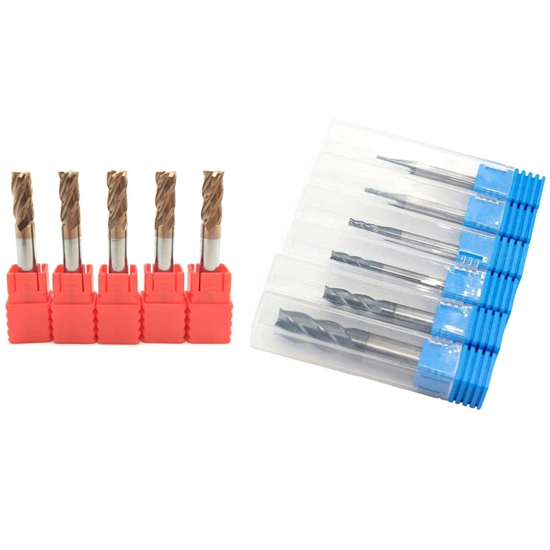 GTBL 11Pcs 4 Flute Carbide Endmills CNC Milling Cutter Slotting Profiling Face Mill 6 Pcs 45 Degree &amp 5Pcs 55 | Инструменты