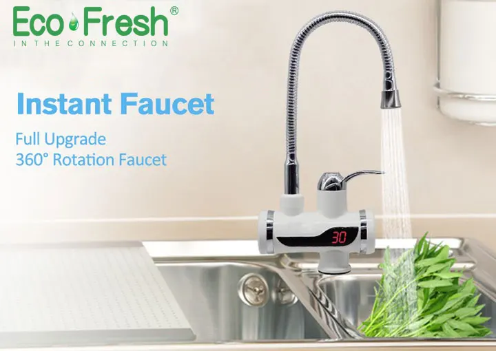Ecofresh электрический водонагреватель с европейской вилкой СВЕТОДИОДНЫЙ Цифровой температурный дисплей с поворотом на 360 градусов