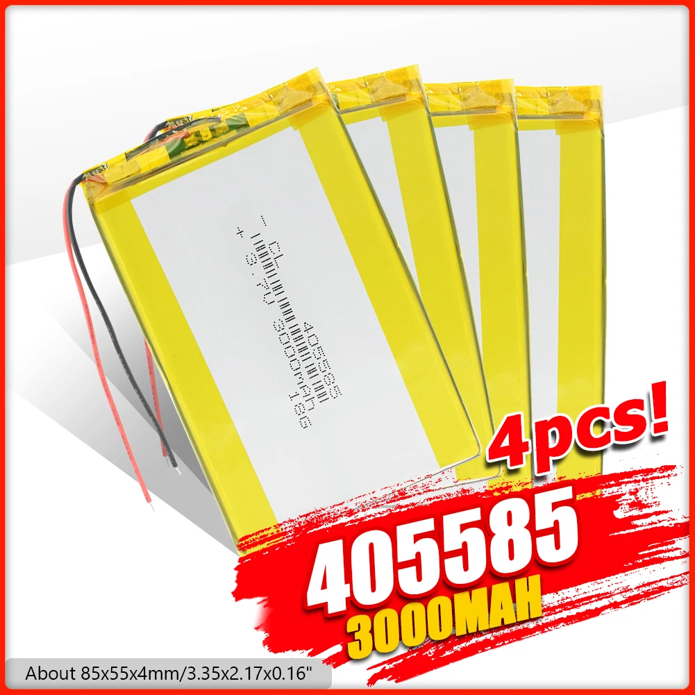 1/2/4x3 7 V 405585 PLIB полимерный литий ионная батарея Li po Перезаряжаемые 3000 мА/ч Батарея
