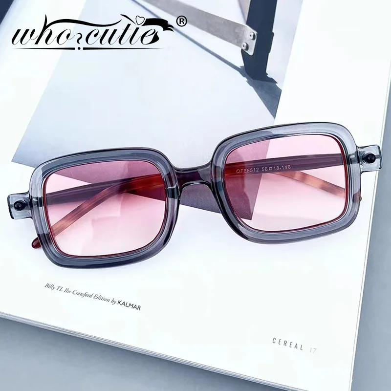 

Fashion Square Sunglasses Women 2021 Brand Gray Pink Shades Spectacle Plain Eyewear 90s Vintage Rectangle Men Sun Glasses UV400