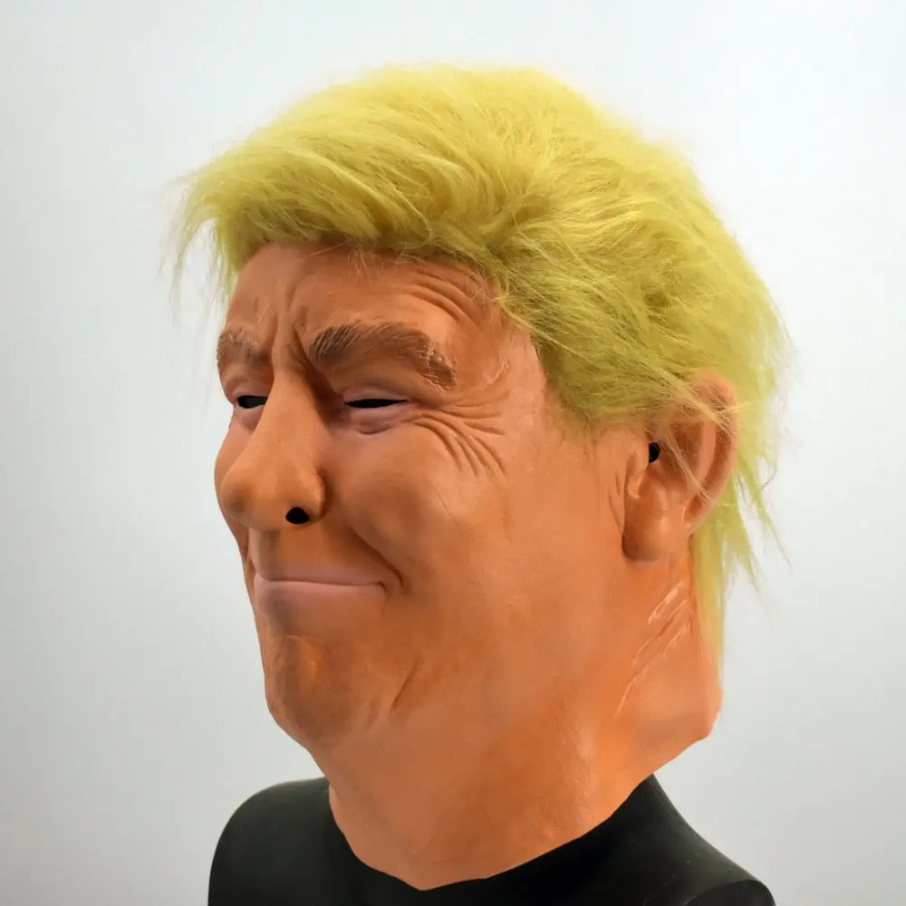 Mascarello Дональд Трамп маска рейв чистки костюм Косплей Латекс реалистичный страйкбол Billionaire США президент платье