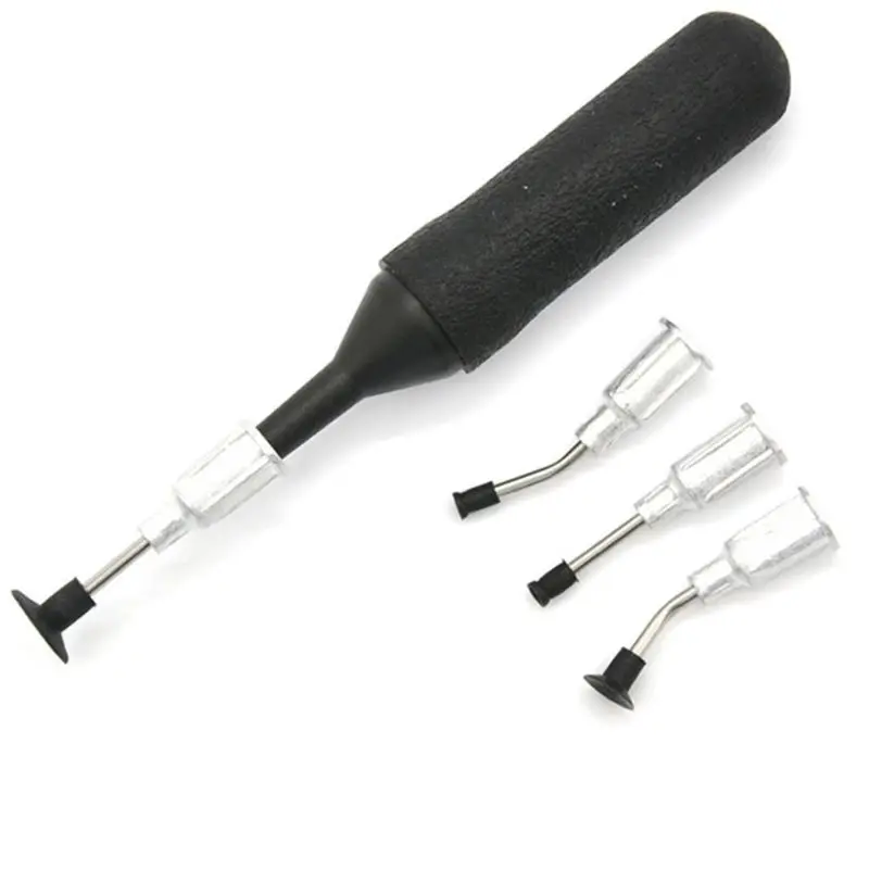 

Rubber IC Pick up Vacuum Sucking Pen with 4 Suction Headers for Resistor Chip