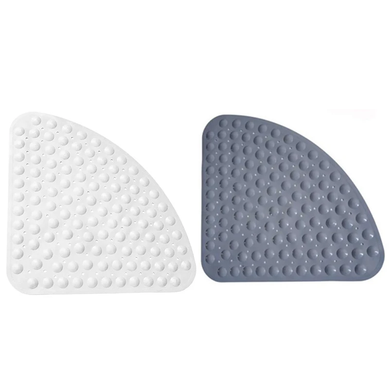 

2X Corner Shower Mat Sector Rubber Anti-Slip Quadrant Bath Mat Anti-Bacterial Suction For Shower Tub Non-Slip Bathtub Mat 54X54c
