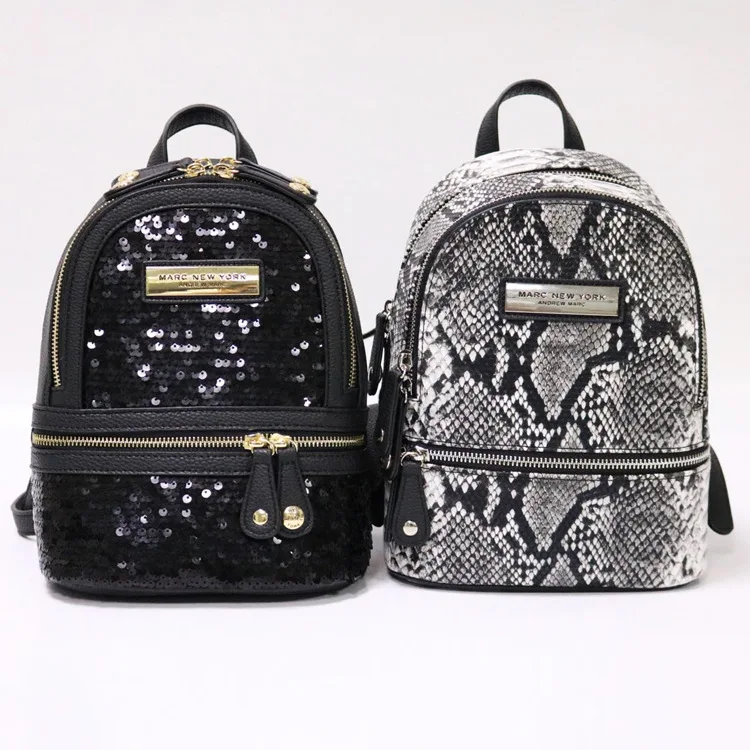 

Manufacturers Direct Selling 2019 New Style Women's PU Leather Backpack College Style Metal Sequins Backpack Trend Women's