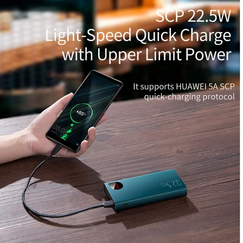  Baseus 20000mAh Power Bank USB C PD Quick Charge 30 5A SCP Power Für Huawei Xiaomi iPhone Tragbare 