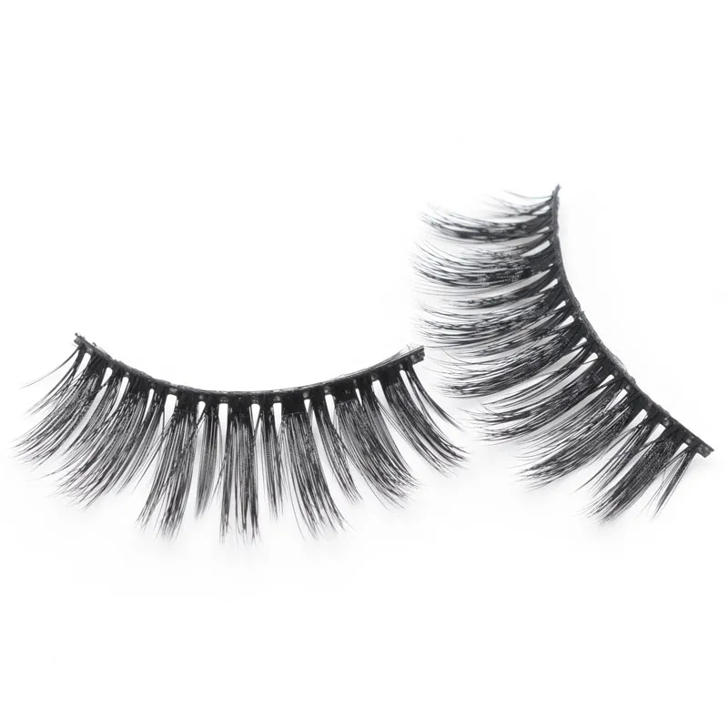 

Wyuen Faux Fake EyeLashes for Big Eye Reusable Natural False Eyelashes Makeup Curly Thick False Eyelashes Handmade Fiber 3D-60