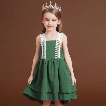 

French Sweet Girls Net Cake Dress Lace Shoulder Strap Princess Vestidos Fashion Toddler Girl Costume Children Clothes