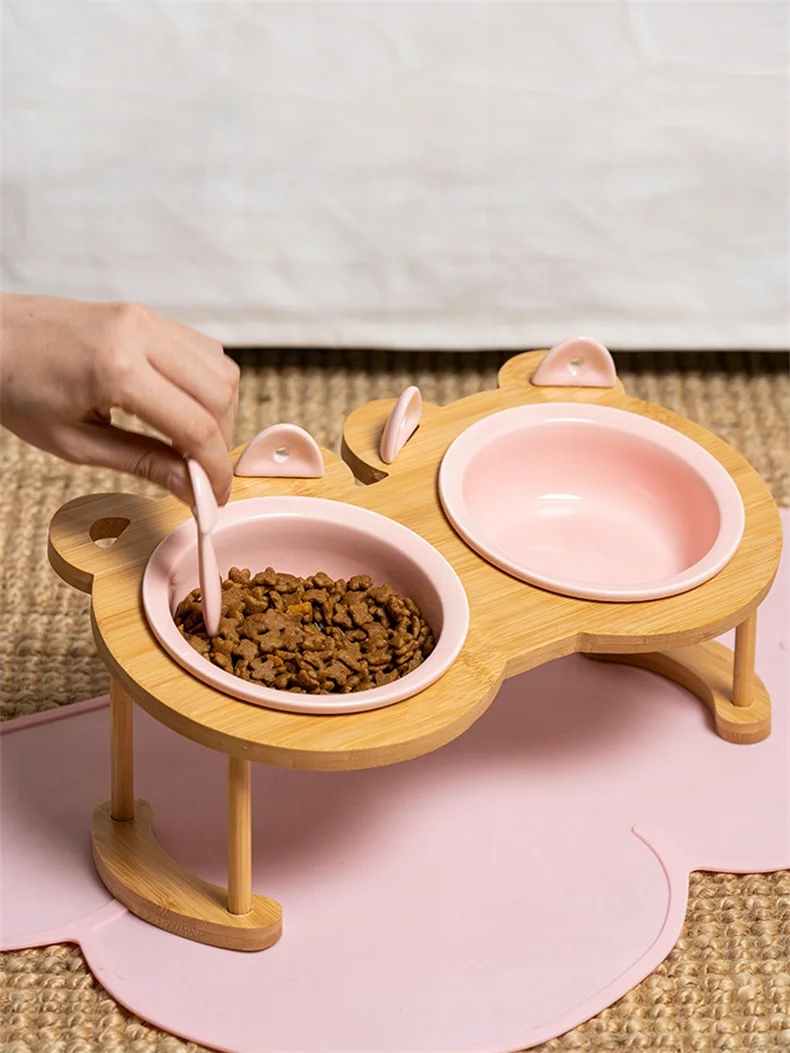 Title 3, Ceramic Cat Bowl Single Double Pet Bowl Puppy D...