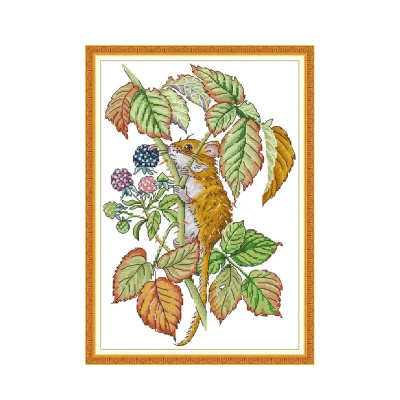 Mouselet cross stitch kit aida 14ct 11ct count print canvas cross