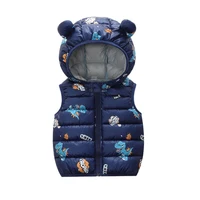 Baby Children Warm Down Vest 2022 Spring Toddler Cartoon Waistcoat Kids Outerwear Vest Infant Clothing Boy Girls Hooded Jackets 5
