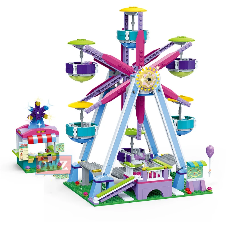 

NEW Legoingly Friends Series Amusement Park Ferris Wheel Model Building Blocks Bricks Playgame Toys For Children Girls Toy Gifts