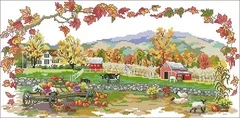 

NN xiaoyi cotton self-matching cross stitch Cross stitch RS cotton comes with Bucilla 41793 autumn farm