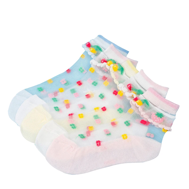 Детские летние носки для девочек 5 пар/партия стильные сетчатые детей модные
