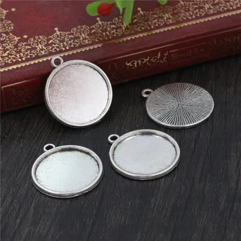 

10pcs 20mm Inner Size Antique Silver Plated Classic Style Cabochon Base Setting Charms Pendant (D1-36)