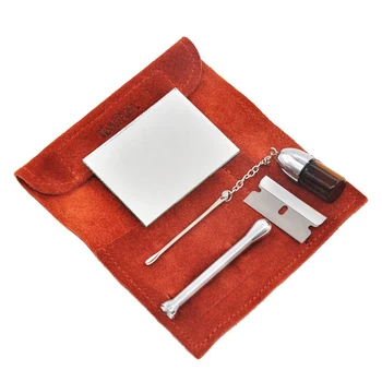 

New Style honeypuff 85*119mm Small Size Suede Kit Snuff kit Sniffer Snorter Tube Powder Dispenser