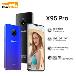 DOOGEE – Smartphone, X95 Pro, ram 4 go, rom 32 go, 10.0 ", 13mp, Triple caméra, téléphone intelligent, terminal Mobile, Android 6.52, Helio A20, batterie 4350mAh 