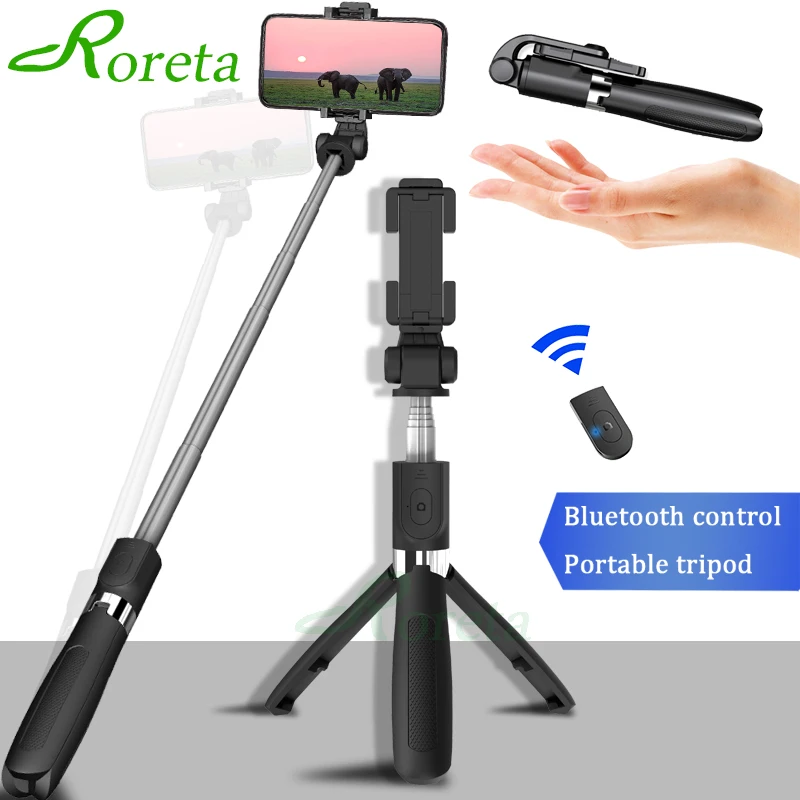 

Roreta Wireless Bluetooth Selfie Stick Mini Tripod Expandable Portable Stand for iPhone Huawei Samsung Xiaomi Smartphone