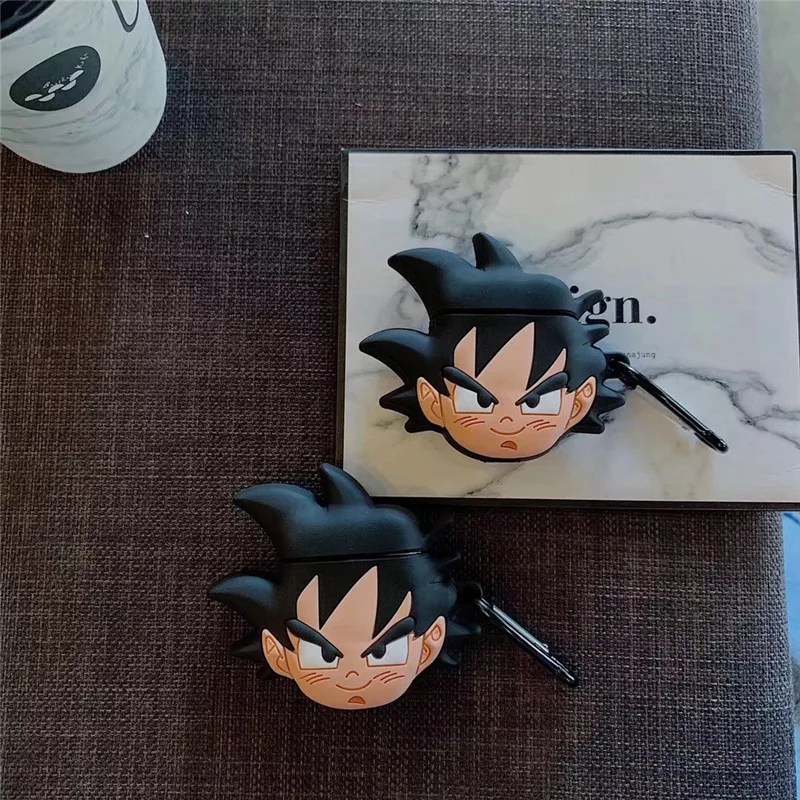 3D Dragon Ball Son Goku чехол для Airpods 1 2 Милые силиконовые аксессуары Bluetooth чехол для наушников Защитный чехол с брелоком