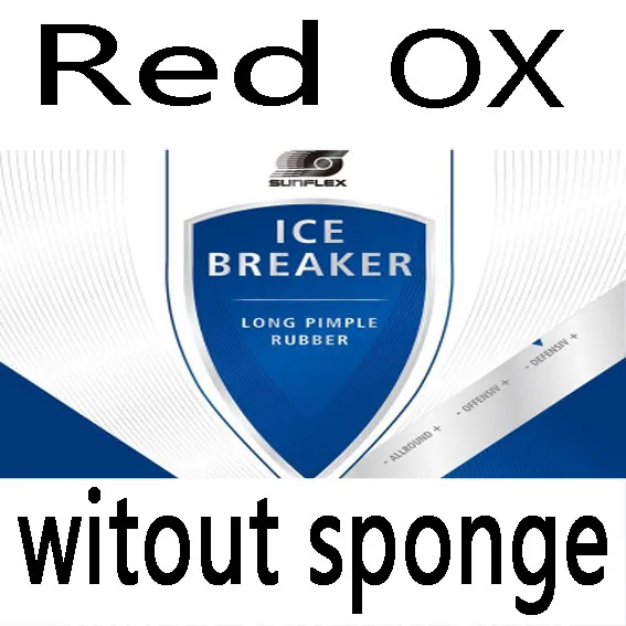 Red OX SUNFLEX ледокол длинный pips-out Настольный теннис/pingpong резиновый с губкой резиновый без губки(Topsheet OX - Цвет: Red OX