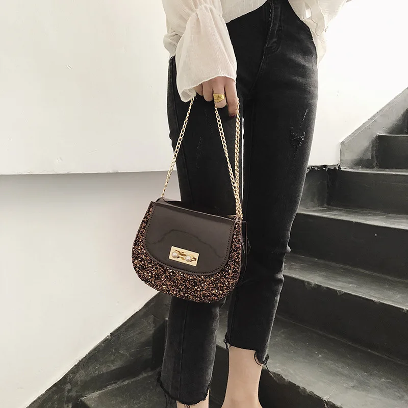 

Casual New Style WOMEN'S Fashion Handbag 2019 New Arrival Trend Graceful Chain Shoulder WOMEN'S Bag Bag Versatile Shell Pu Bag