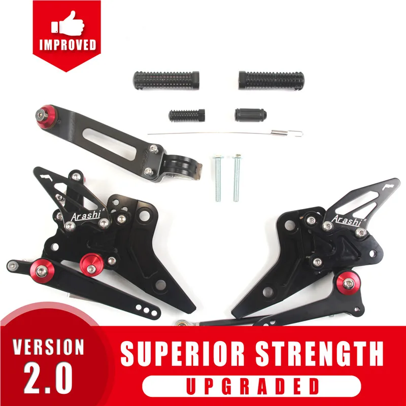Arashi для KAWASAKI Z800 2013- Rearset CNC регулируемая подножка подножки задняя подставка для ног Z 800 ZR800 ABS 13 15 16 - Цвет: Gray