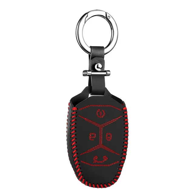 2S red LUCKEASY для Geely Emgrand LYNK CO 01 02 03 чехол для автомобильного ключа чехол-кошелек держатель для ключей - Название цвета: 2S red