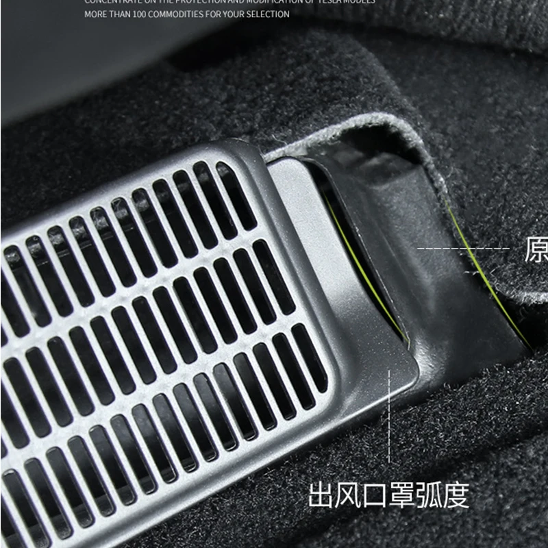 2pcs Car Air Outlet Cover For Tesla Model 3-Under Seat Air Vent Anti-blocking Dust Cover Accessories