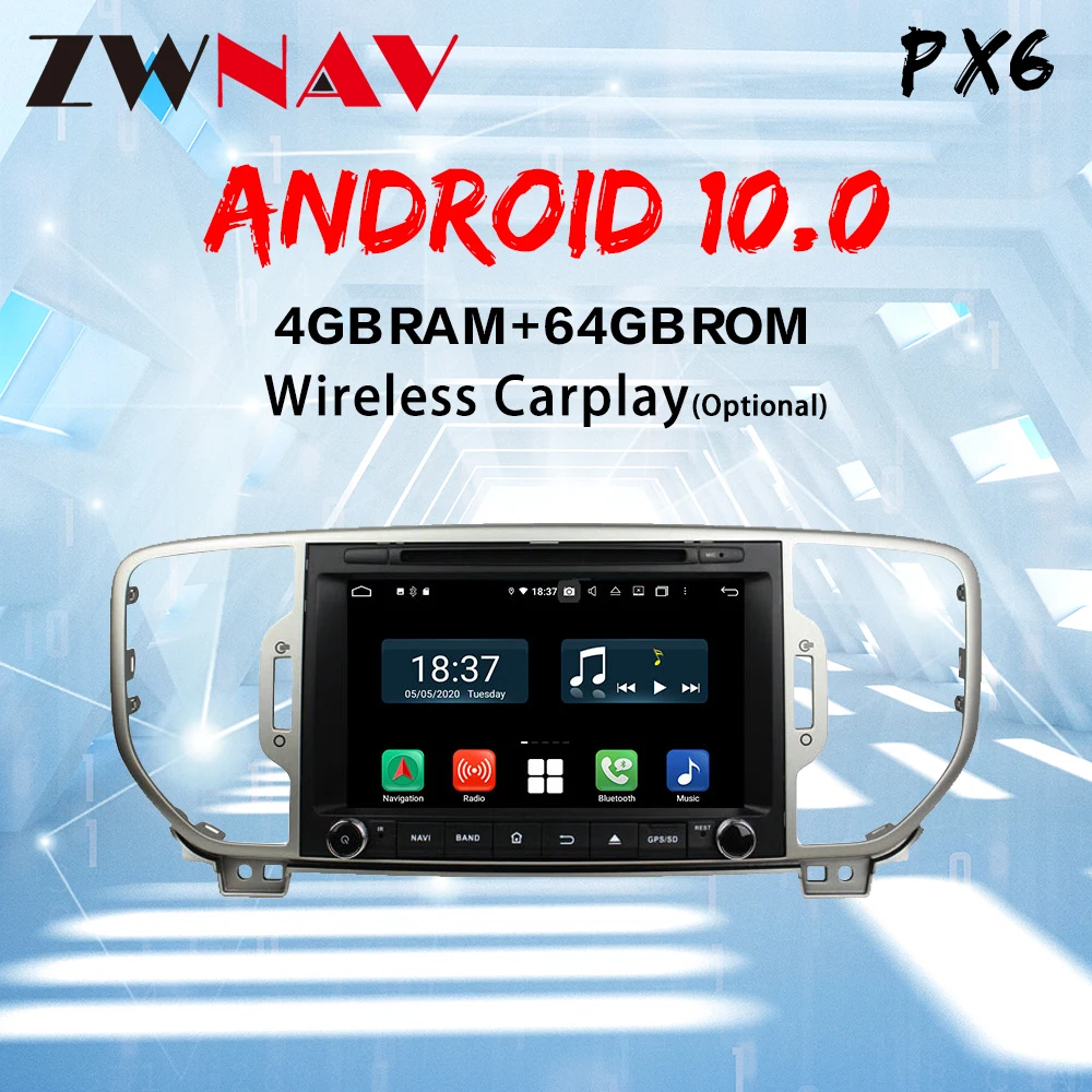 

For KIA Sportage 4 2016-2020 KX5 Audio 4G64G DSP IPS Car Android 10 Radio Multimedia Player GPS Navigator 2din dvd