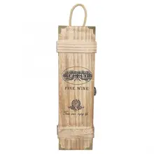 Ретро винтажная портативная деревянная Подарочная коробка для хранения красного вина украшение с веревкой деревянная одиночная коробка для красного вина Подарочная коробка упаковка для вина