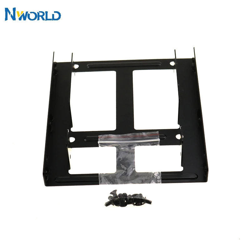 Nworld-Support d'invite de montage pour baie de disque dur, Touristes en métal, Disque dur 2X2.5 "à 3.5" HDD/SSD, Support d'invite de montage avec vis, 2.5 "à 3.5"