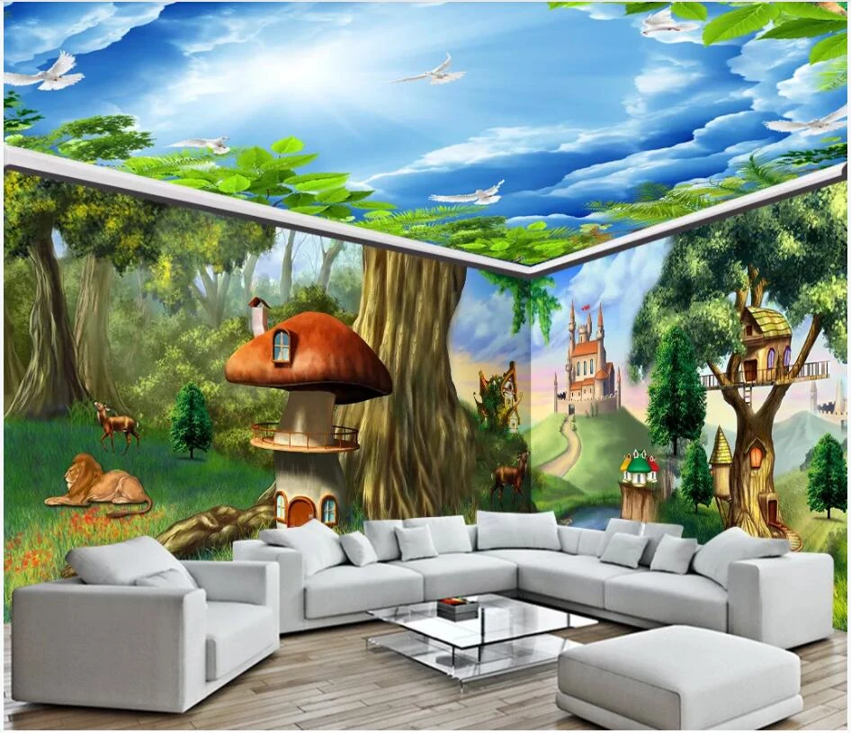 3d room wallpaper custom photo Fantasy fairytale forest animal castle Whole  house home decor living room wallpaper for walls 3 d|Wallpapers| -  AliExpress