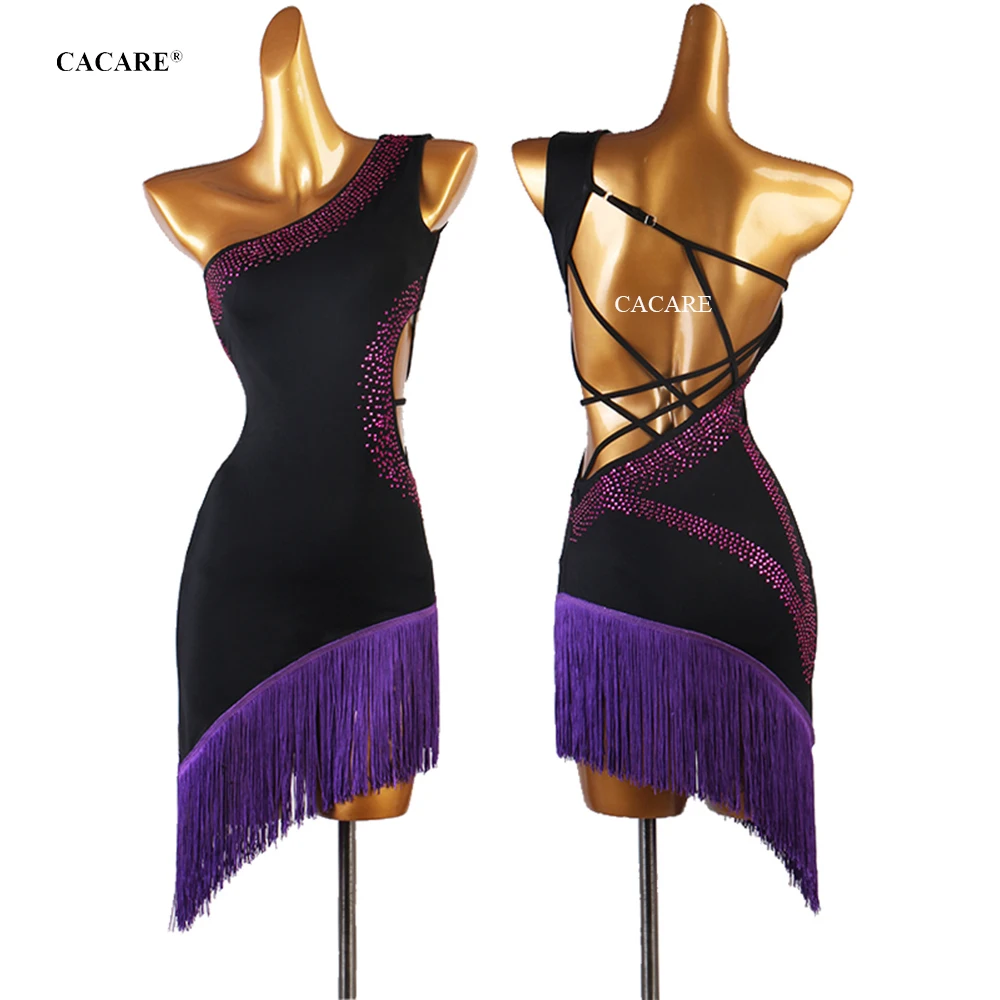 

Sexy Latin Dance Dress Women Latina Salsa Latin Dance Competition Dresses Fringe CHEAP Customize D0813 Tassels Hem Backless