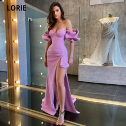 LORIE New Fashion Arabic Evening Dresses Mermaid Prom Gowns For Party 2021 Elegant Short Sleeve Celebrity Special Occasion Gowns