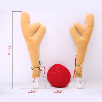 

Reindeer Antlers with Bell Red Nose Ball Car Truck Christmas Decoration C66