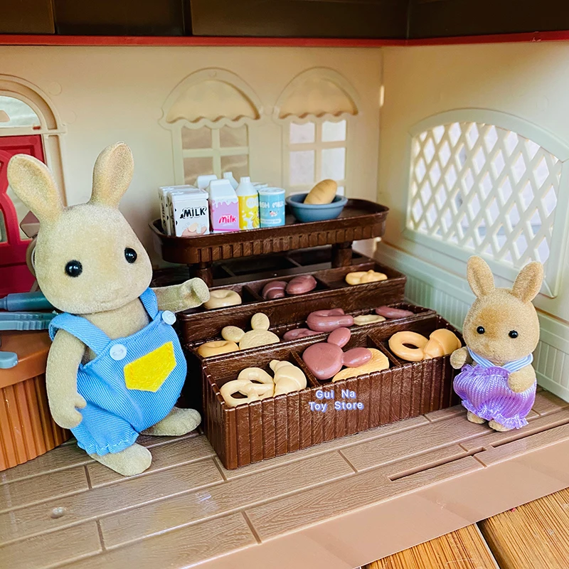 1/12 Forest Rabbit Animal Family breadshop Set Food Toy Miniature Dollhouse Furniture Accessories Birthday Gift Toys For Girls 2