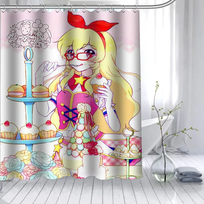 Горячая Aikatsu аниме девушка душ занавеска из полиэстеровой ткани 12 крючков для ванной водонепроницаемый плесени Забавный занавес для ванной - Цвет: 9
