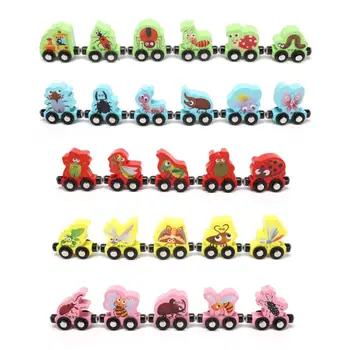 

Free Shipping Wooden Insect Train Puzzle Set Educational Learning Toy Kids Preschool Christmas Gift