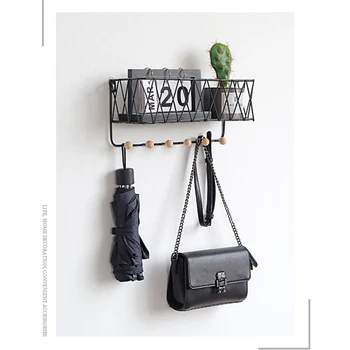 

Creative Simple Nordic Wrought Iron Grid Wall Shelf Ornaments Home Wall Hook Wall Mounted Storage Rack Decoration Housekeeper