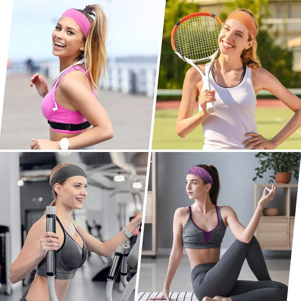 Gorące pochłaniające pot sportowe opaski do włosów mężczyźni kobiety elastyczne opaski do jogi Fitness nakrycia głowy Headwrap sportowe akcesoria do włosów