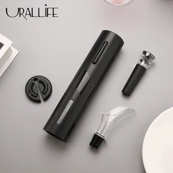 

Urallife Rechargeable Electric Wine Bottle Opener Wine Pourer Draw & Push Saver Foil Cutter Gift Set For Kitchen Bar Tool