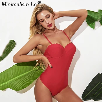 

Solid Push Up Bikinis Women Sexy One Piece Swimsuit Lace-up Swimwear Bathing Suit Summer Beachwear Female Backless Beach Wear