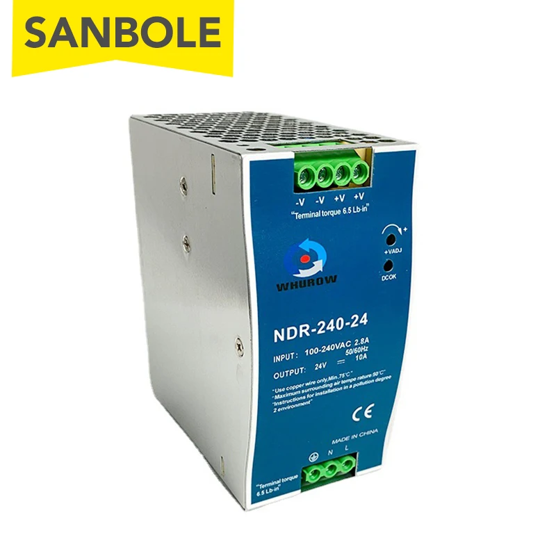 NDR-120W 스위치 모드 전원 공급 장치, 전기 장비용 AC DC, 초박형 DIN 레일 팩토리, 75 W, 150 W, 240W, 5V  24V