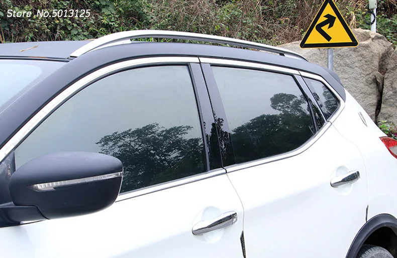 Car Door Window Middle Column Trim Decoration Protection strip Carbon Fiber Stickers For Nissan Qashqai J10 2013 2012 2011