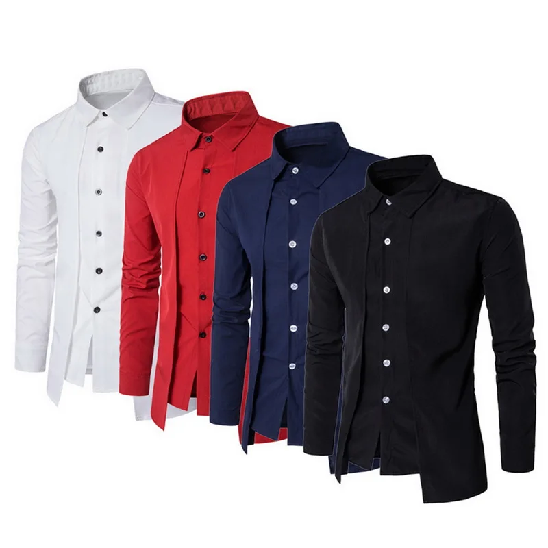 Новое поступление Осенняя мужская рубашка Стильная мужская рубашка с длинным рукавом Повседневная приталенная Мужская рубашка M-3XL размера плюс