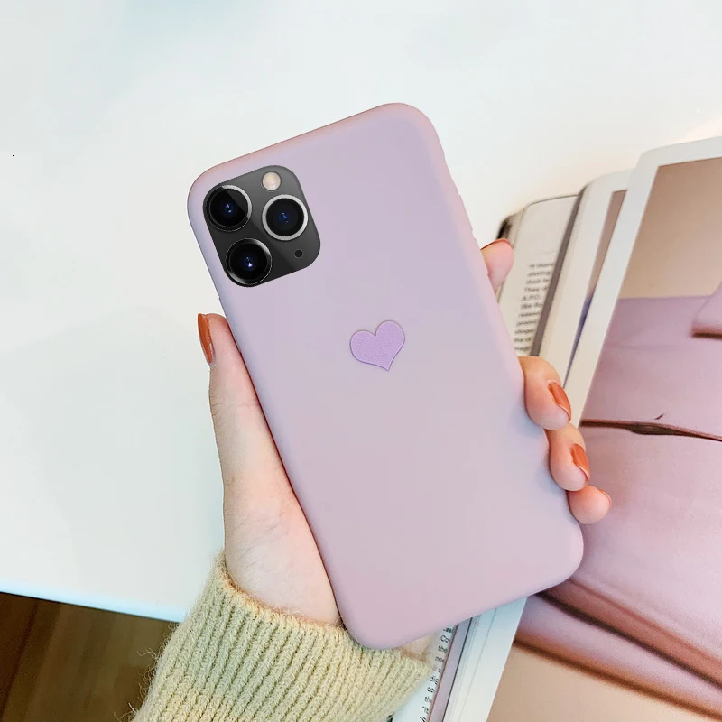 Чехол карамельного цвета для iphone 11 Pro XR XS X Xs Max 7 8 6 6s Plus чехол Роскошный чехол для телефона с сердечком Мягкий ТПУ силиконовый чехол