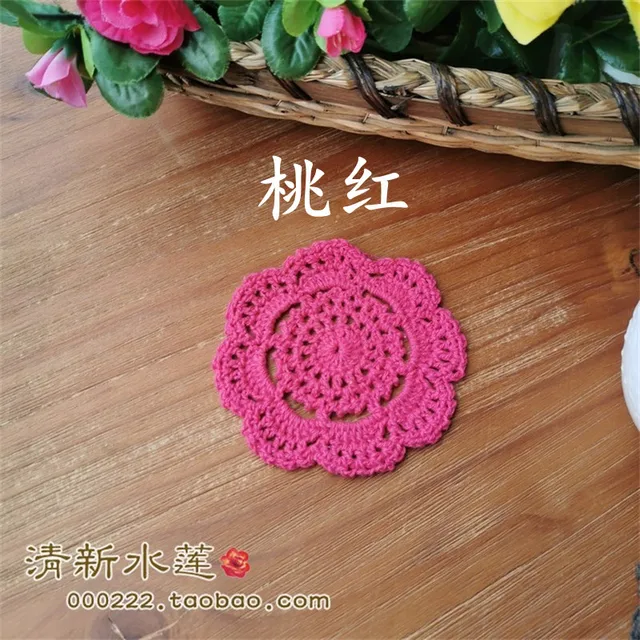 17AHSM Lace Cotton Crochet Handmade TableCloth Placemats DrinkCoaster Heat-resistant Nonslip Pads Home Decor Creative CupCoaster 3