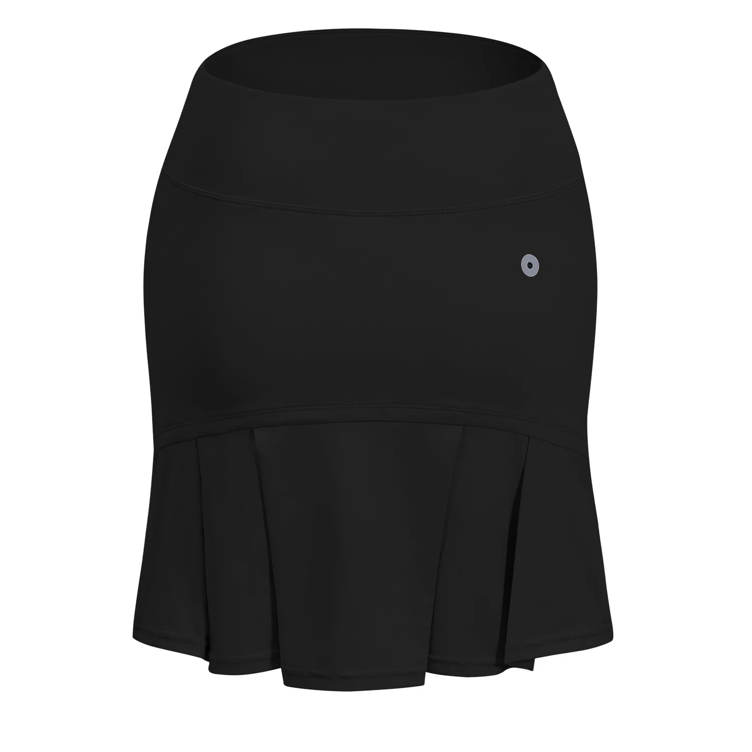Летние новые поддельные спортивные брюки из двух предметов невидимые карманы быстросохнущая Йога анти-освещение тонкая сумка бедра юбка - Цвет: Черный