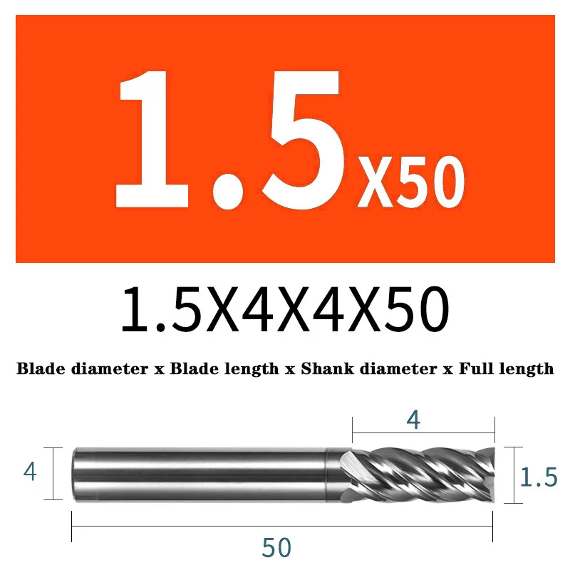 four jaw chuck HRC68 Solid Carbide End mills 4 Flute Tungsten Stainless Steel Titanium Alloy Special Milling Cutter Machining Center CNC Tools heavy duty bench vise Machine Tools & Accessories