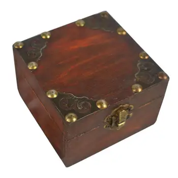 

2Pcs Classical Wooden Jewelry Chest Box Treasure Storage Organizer Desk Decor